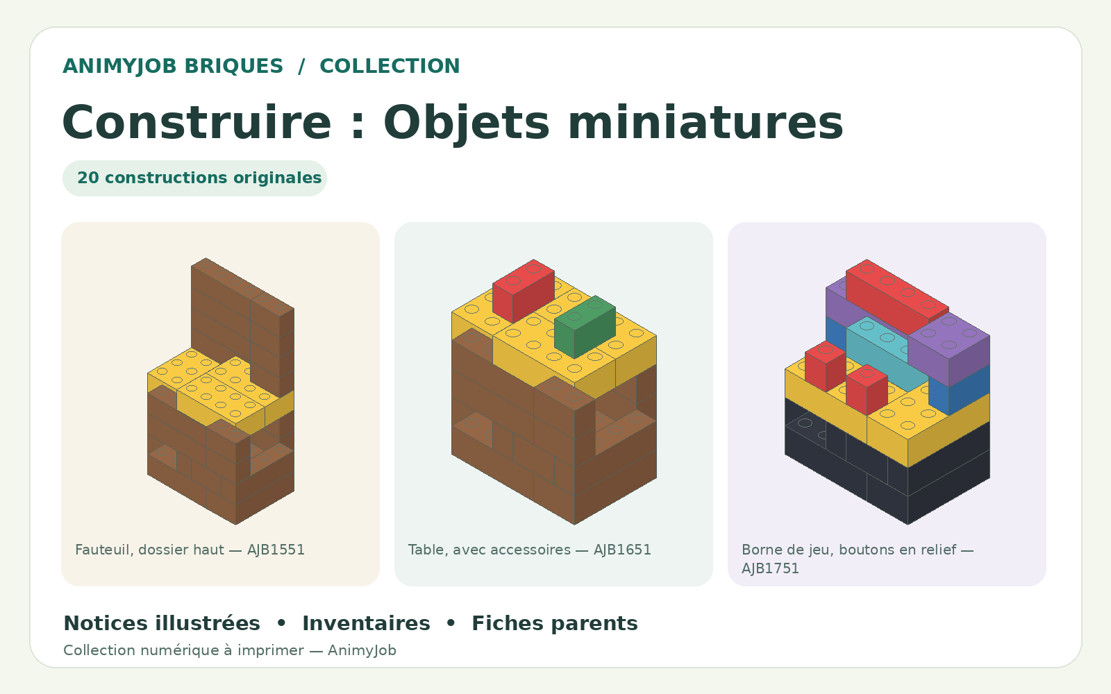 Recueil Construire : Objets miniatures