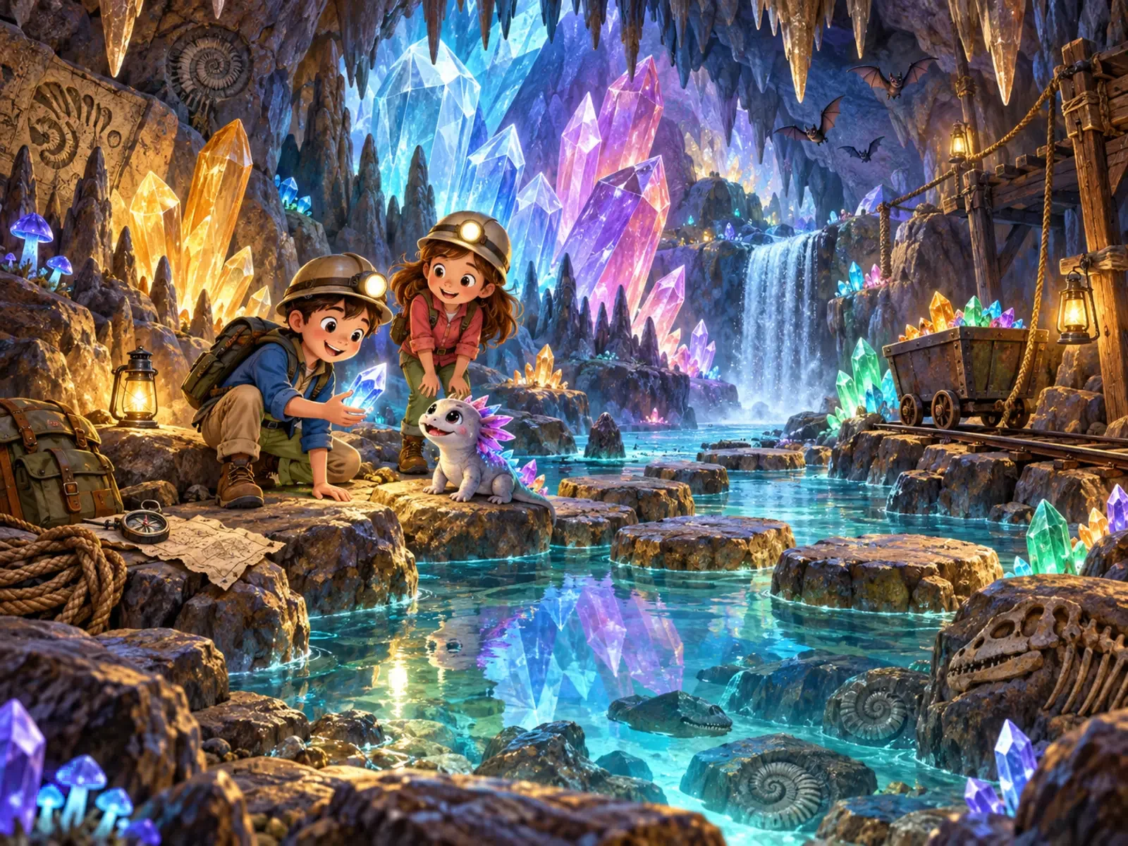 Cherche et trouve : Grotte cristaux