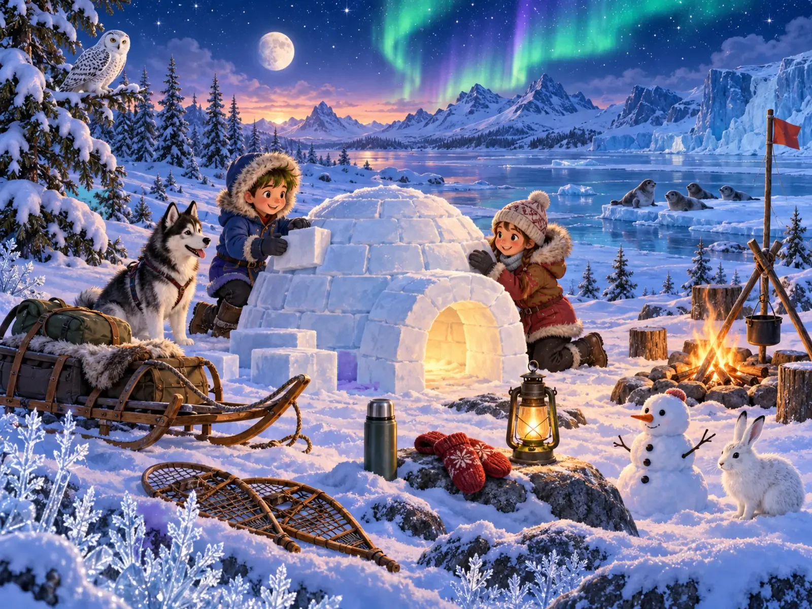 Cherche et trouve : Igloo en hiver