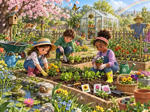 Cherche et trouve Jardin au printemps