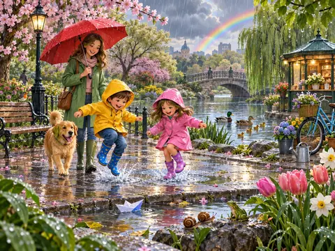 Cherche et trouve Parc sous la pluie