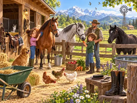 Cherche et trouve Ranch et chevaux