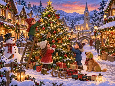 Cherche et trouve Village de Noël