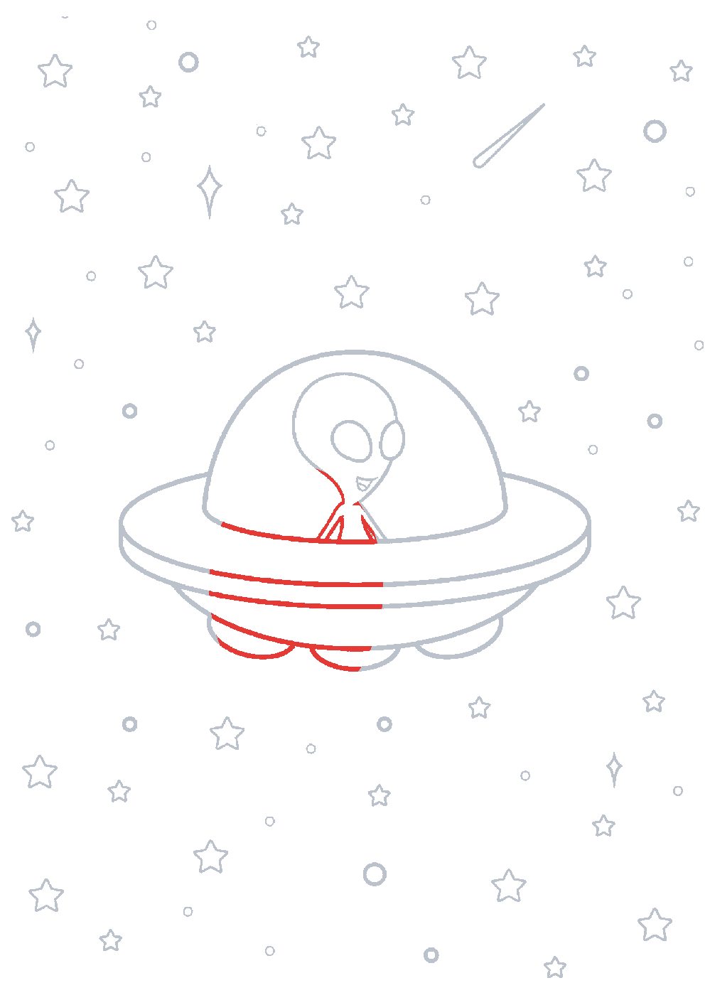 Étape 1 du tutoriel Alien : dessin facile en 7 étapes