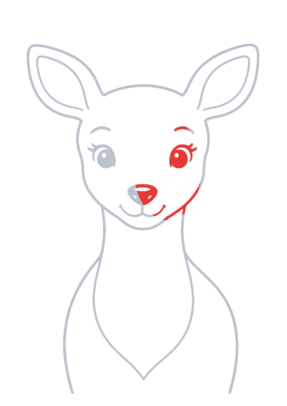 Étape 1 du tutoriel Dessiner une biche facilement en 7 étapes