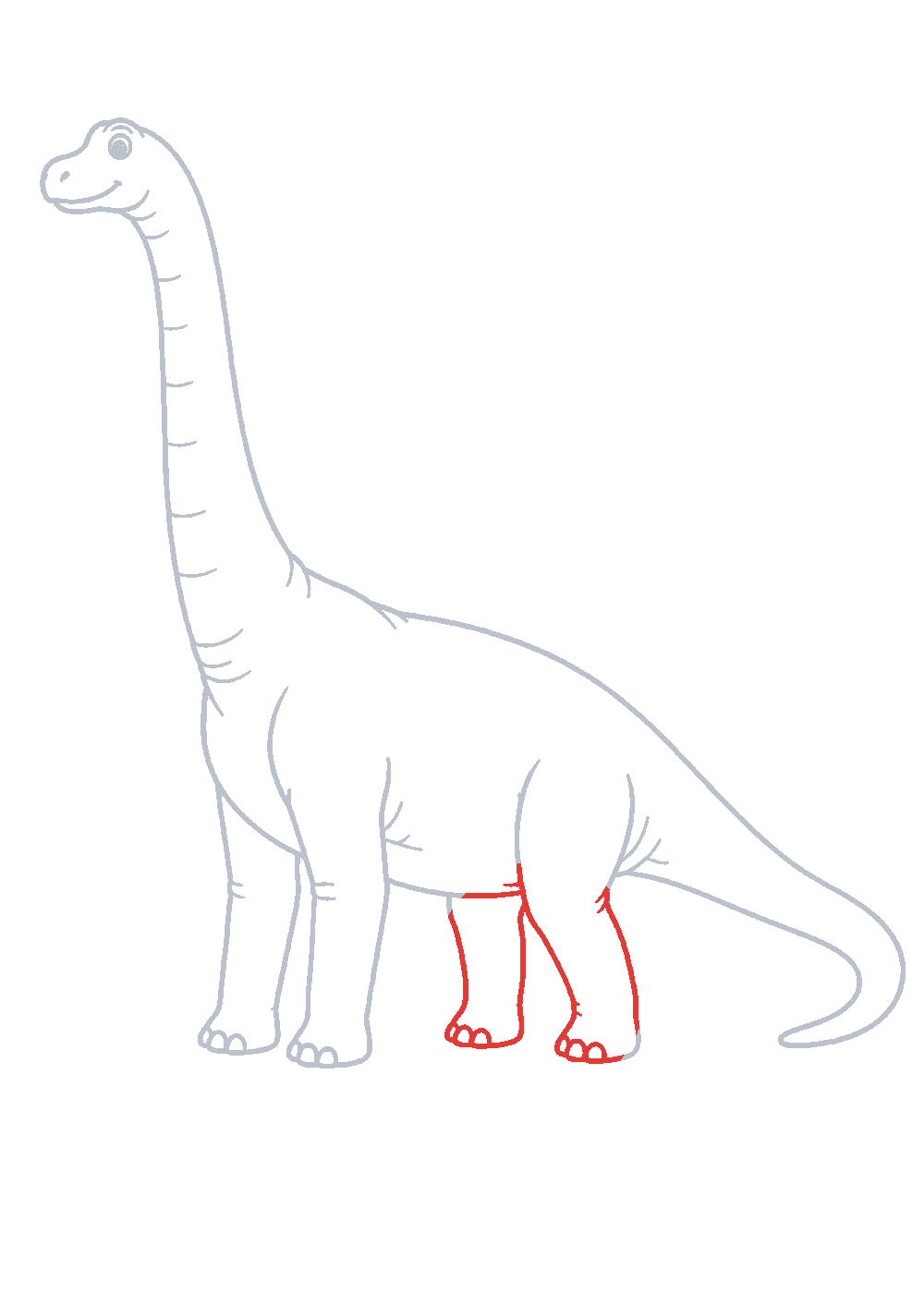 Étape 1 du tutoriel Dessiner un brachiosaure facilement en 7 étapes