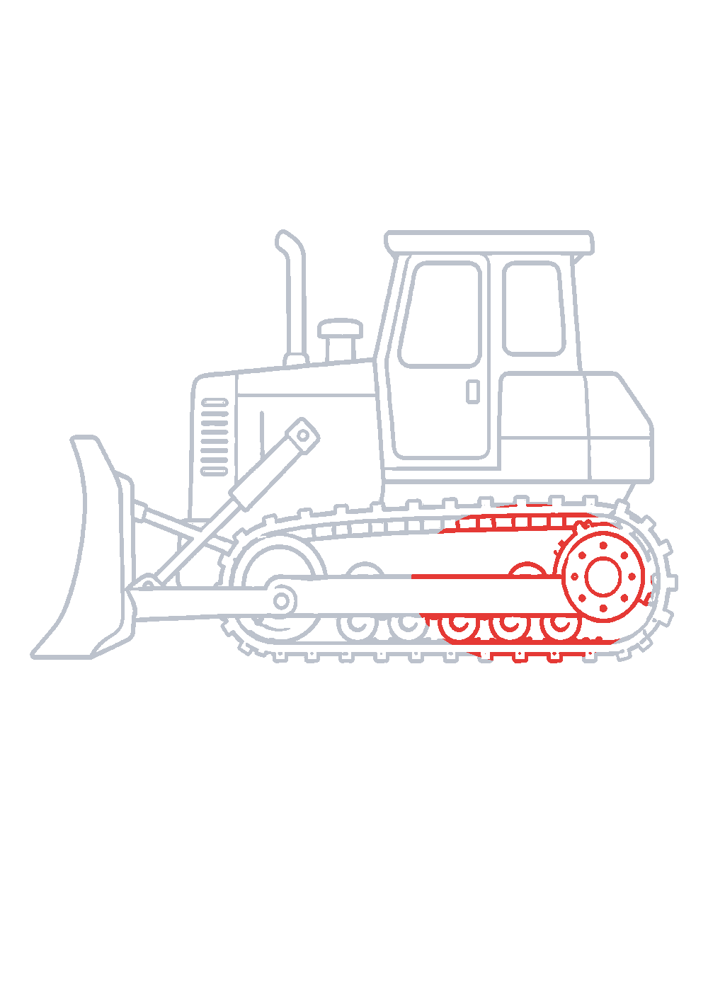 Étape 1 du tutoriel Dessiner un bulldozer facilement en 7 étapes