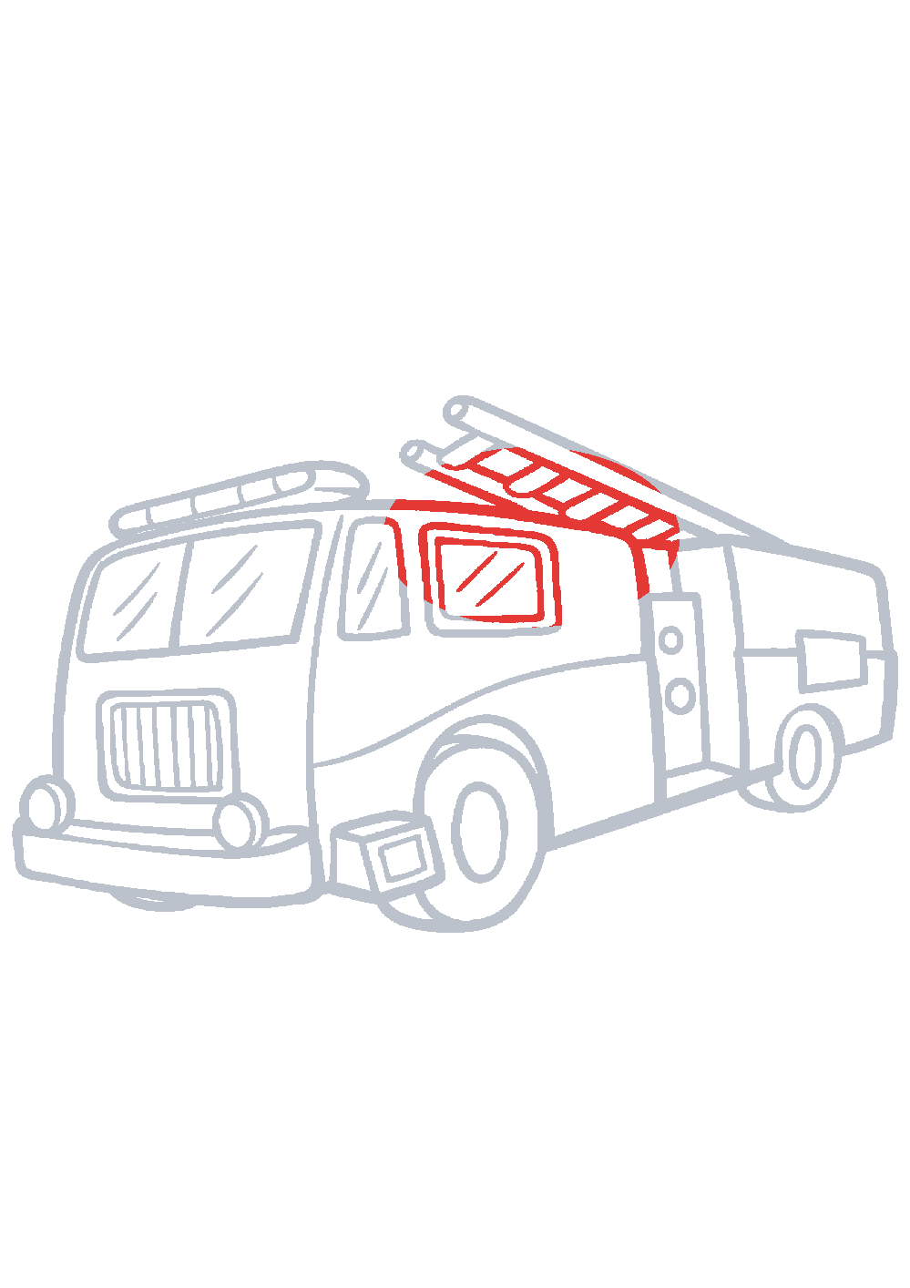 Étape 1 du tutoriel Dessiner un camion de pompier facilement en 7 étapes