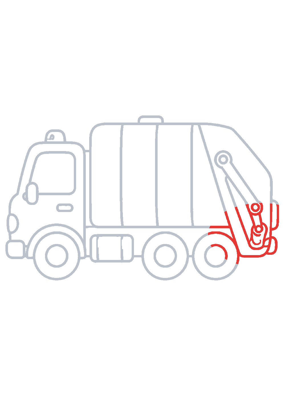 Étape 1 du tutoriel Dessiner un camion poubelle facilement en 7 étapes