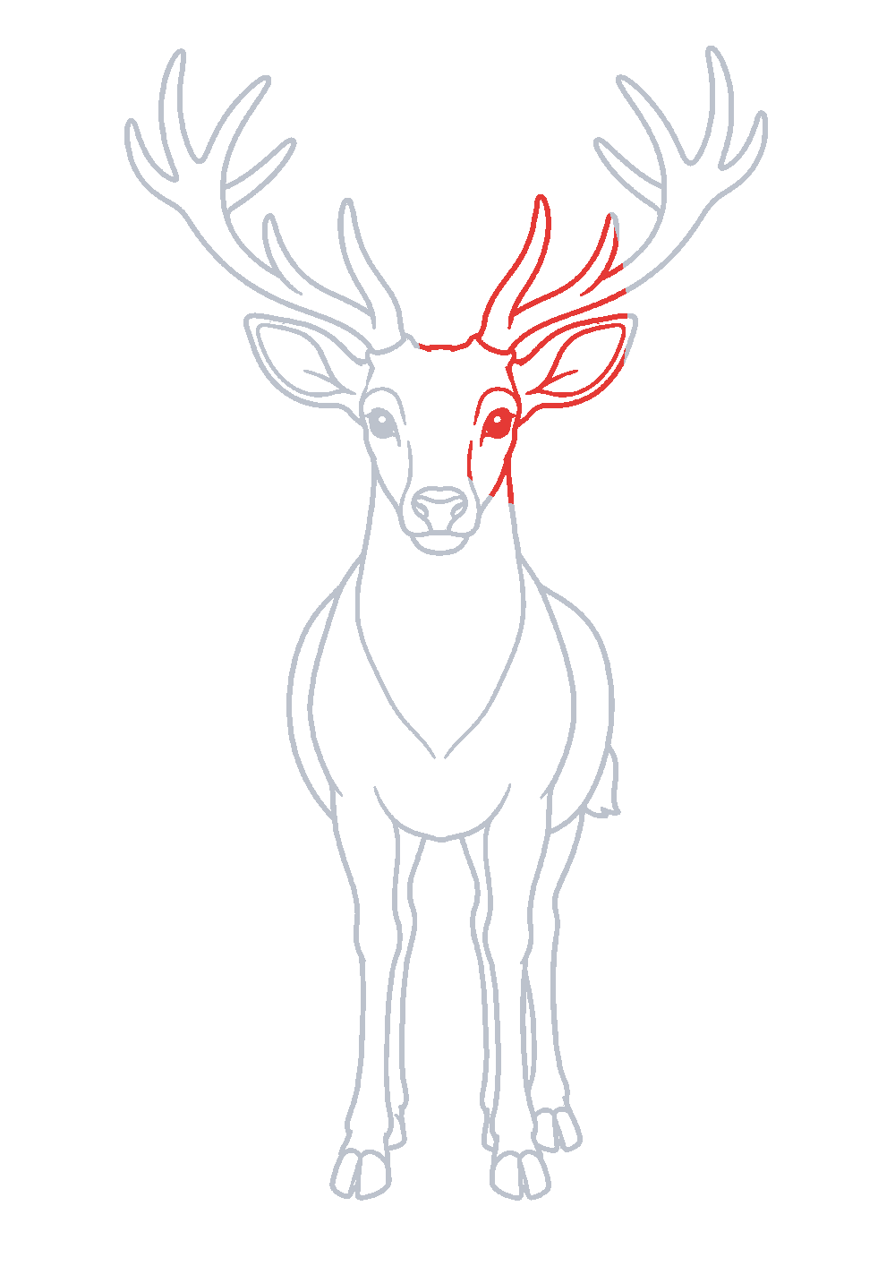 Étape 1 du tutoriel Dessiner un cerf facilement en 7 étapes