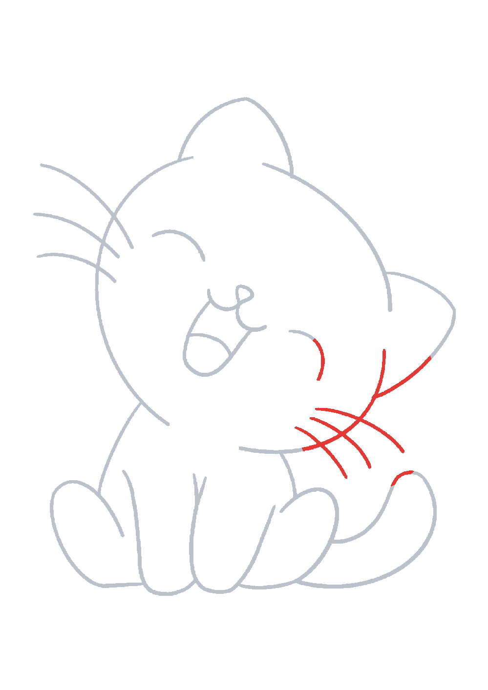 Étape 1 du tutoriel Dessiner un chat facilement en 7 étapes
