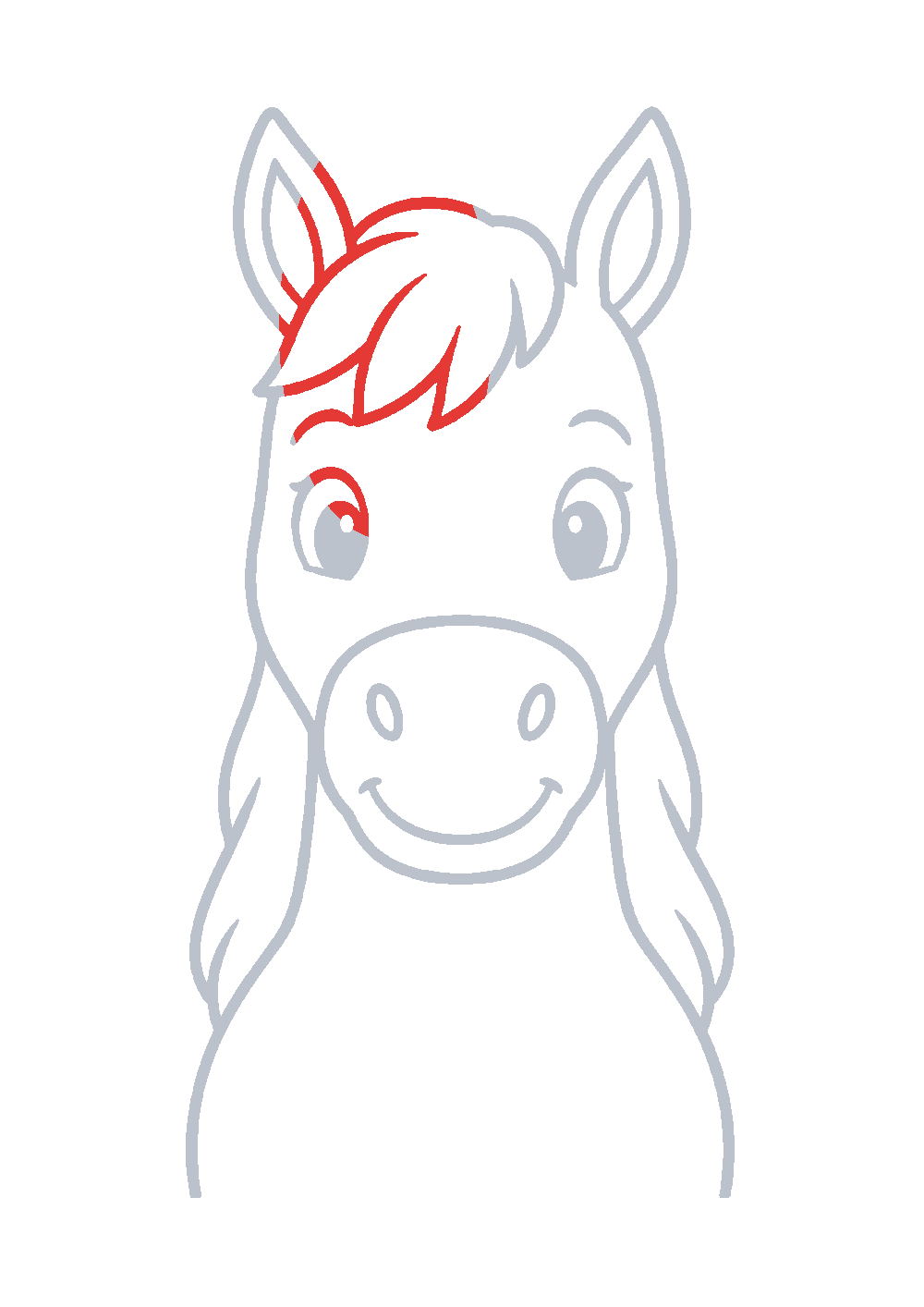Étape 1 du tutoriel Dessiner un cheval facilement en 7 étapes