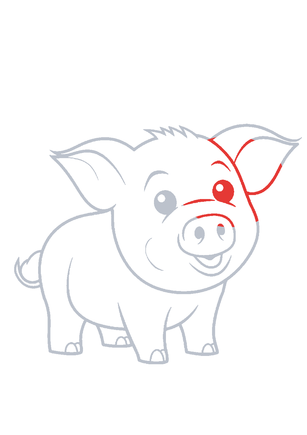 Étape 1 du tutoriel Dessiner un cochon facilement en 7 étapes