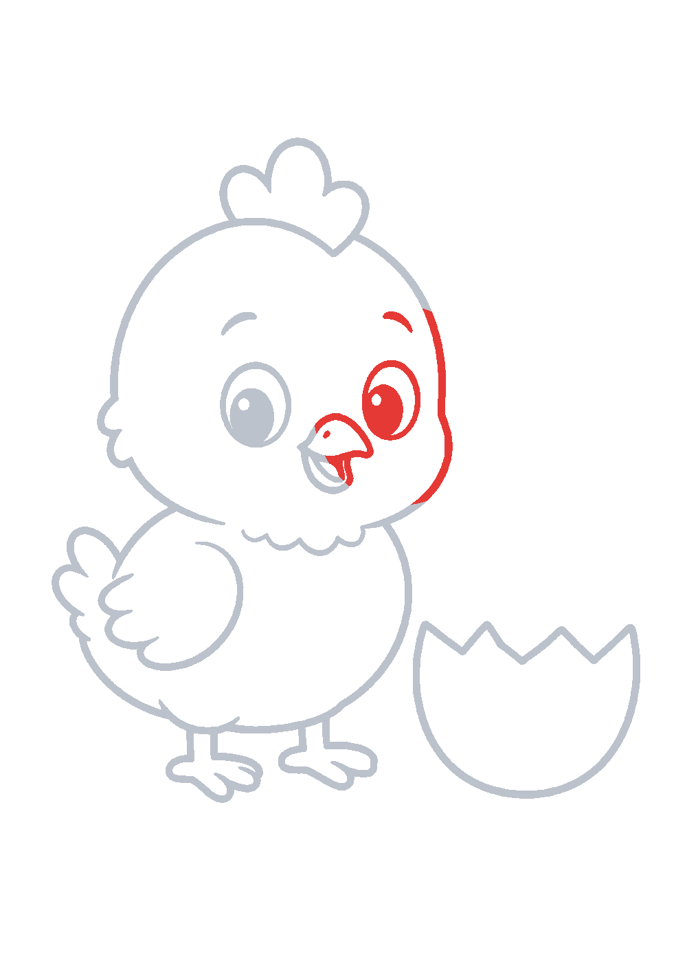 Étape 1 du tutoriel Dessiner un coq facilement en 7 étapes