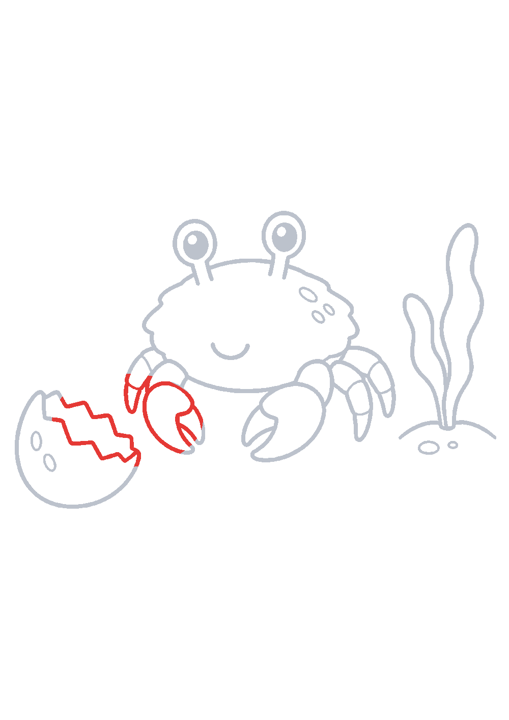 Étape 1 du tutoriel Dessiner un crabe facilement en 7 étapes