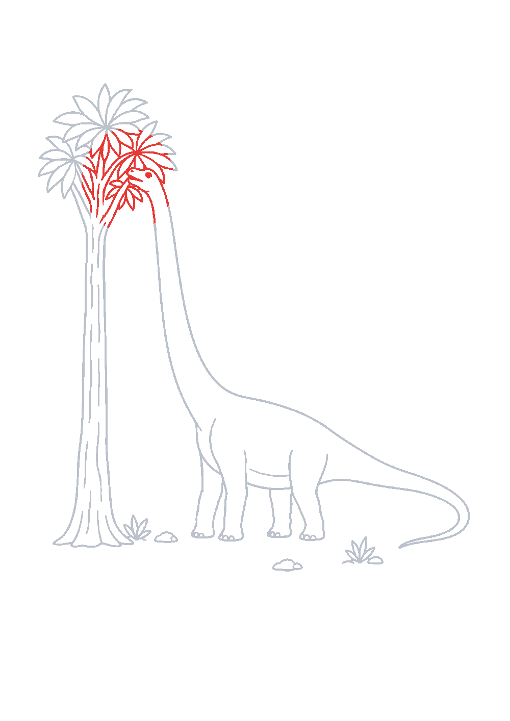 Étape 1 du tutoriel Dessiner un diplodocus facilement en 7 étapes