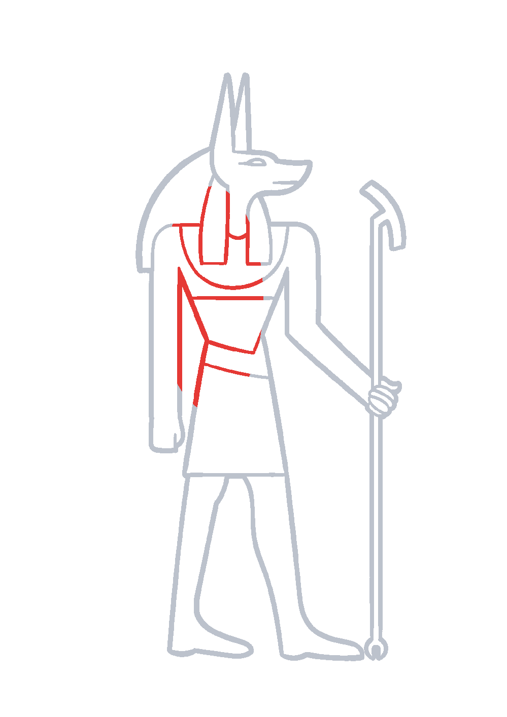 Étape 1 du tutoriel Dessiner Egypte facilement en 7 étapes