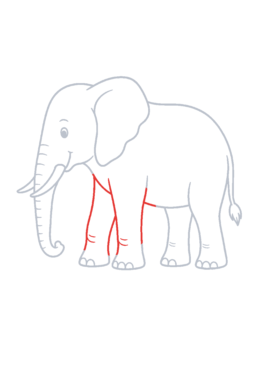 Étape 1 du tutoriel Dessiner un éléphant facilement en 7 étapes
