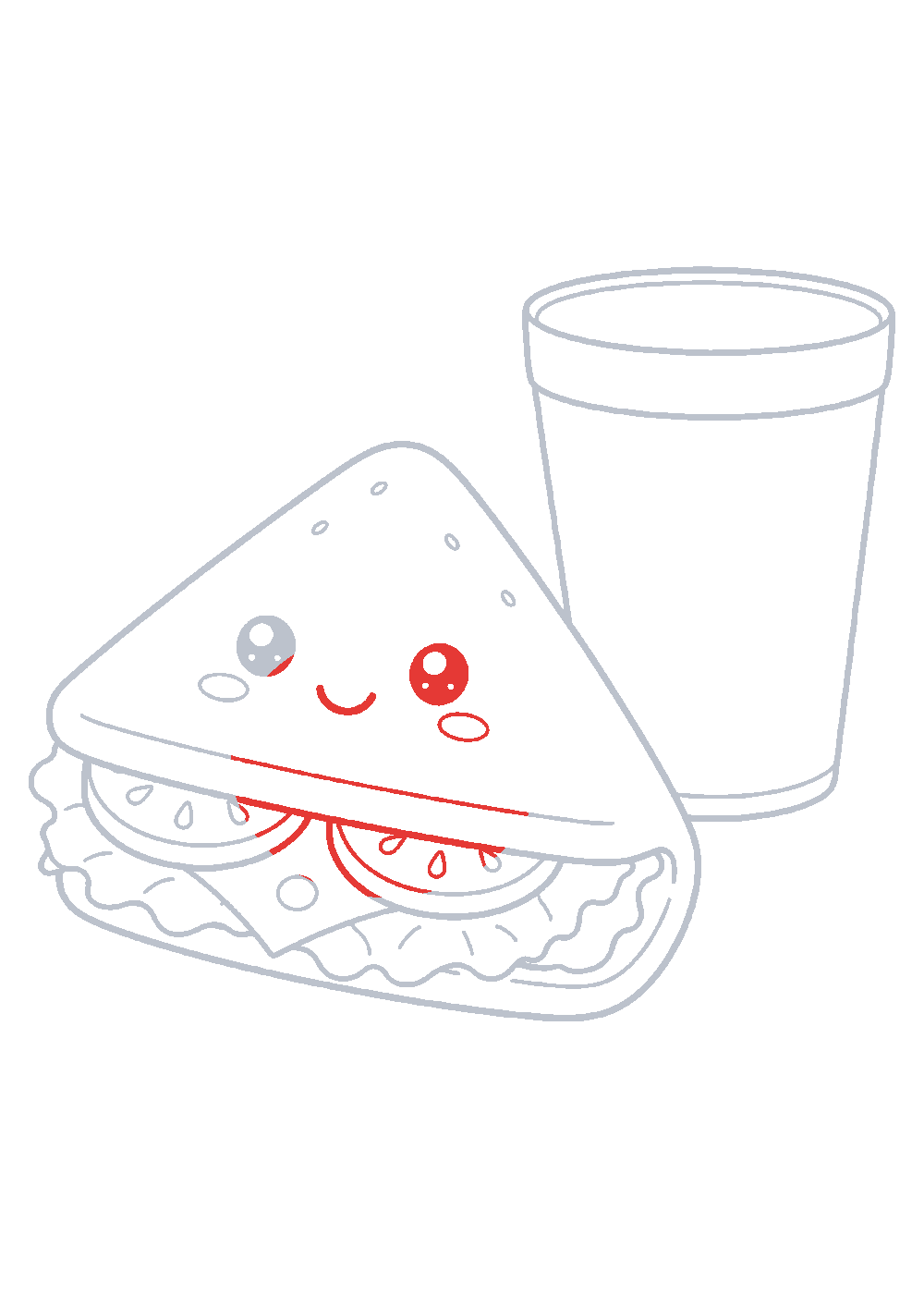Étape 1 du tutoriel Dessiner une fast-food kawaii facilement en 7 étapes