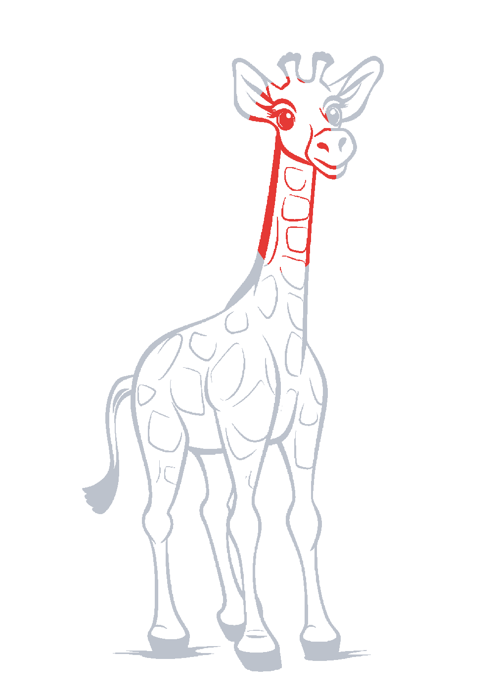 Étape 1 du tutoriel Dessiner une girafe facilement en 7 étapes