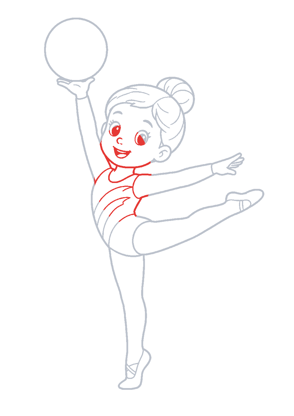 Étape 1 du tutoriel Dessiner une gymnastique facilement en 7 étapes