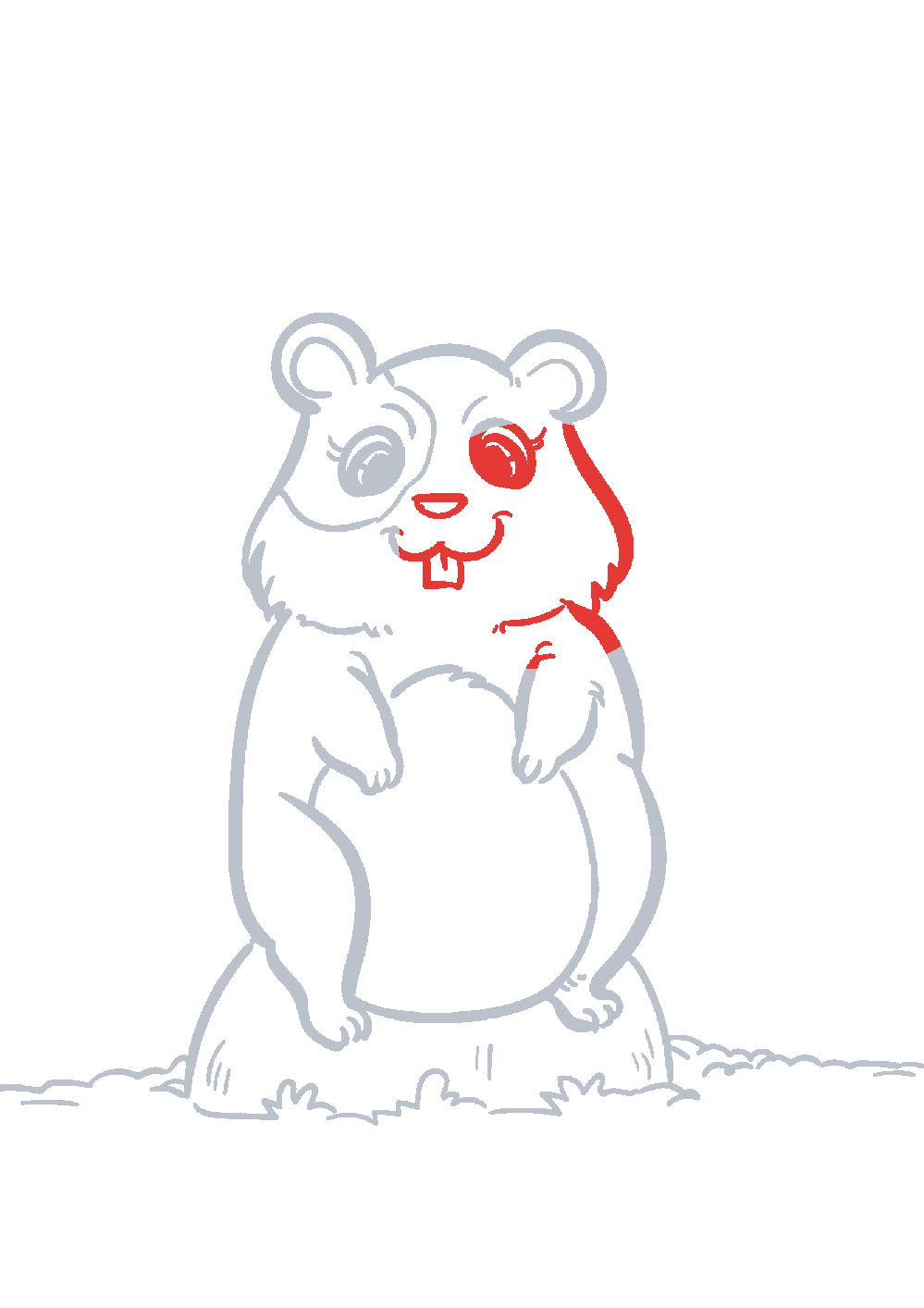 Étape 1 du tutoriel Dessiner un hamster facilement en 7 étapes