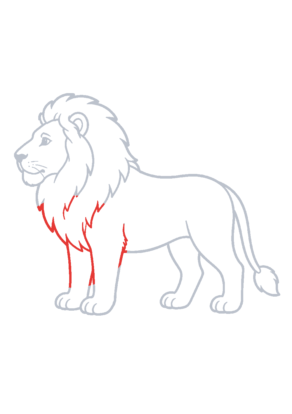 Étape 1 du tutoriel Dessiner un lion facilement en 7 étapes