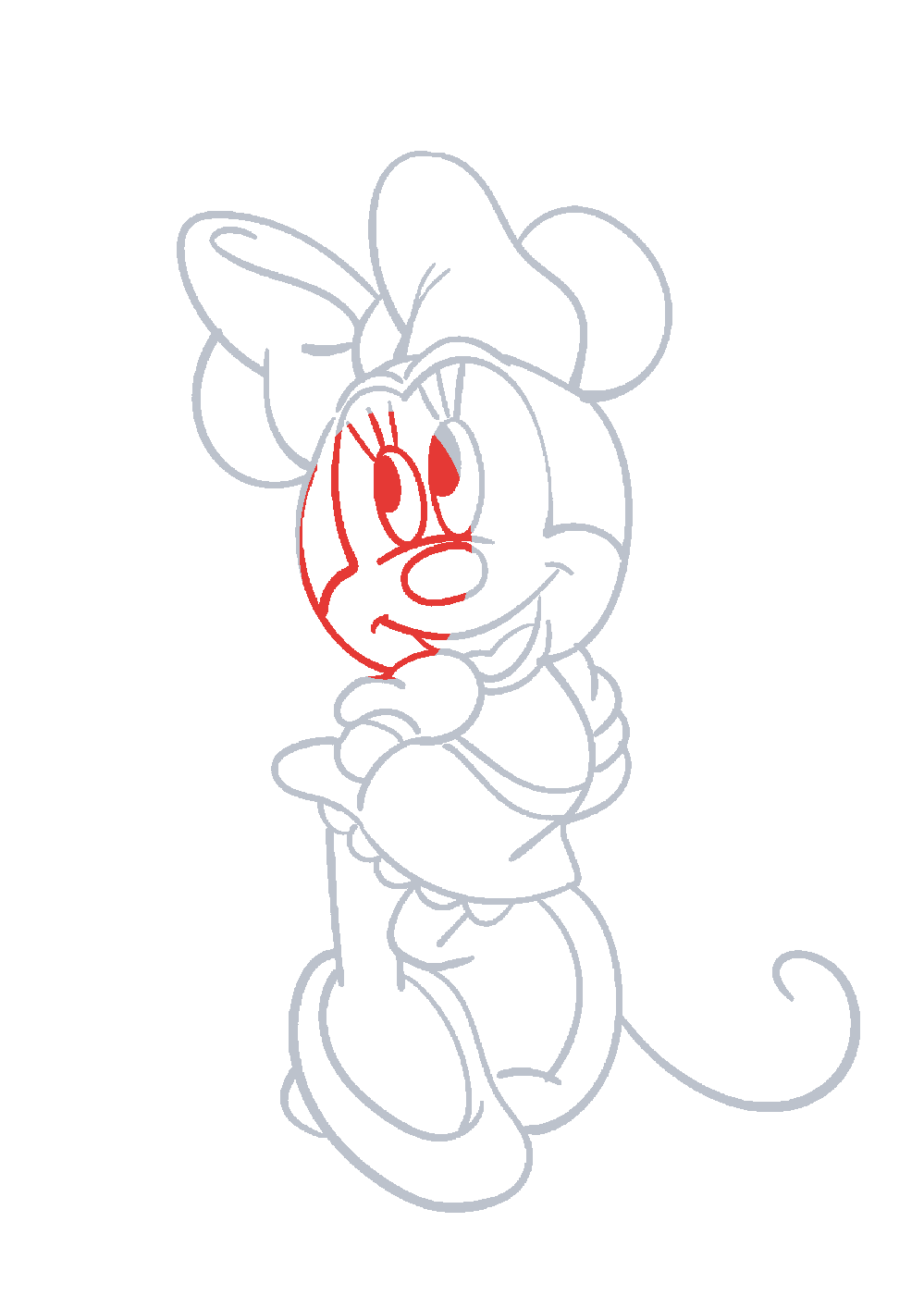 Étape 1 du tutoriel Dessiner Mickey et Minnie facilement en 7 étapes