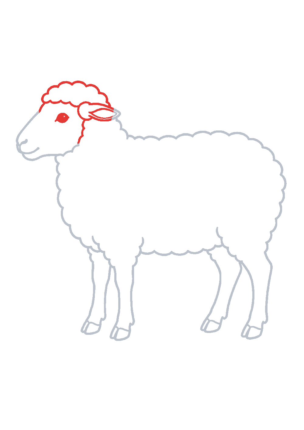 Étape 1 du tutoriel Dessiner un mouton facilement en 7 étapes