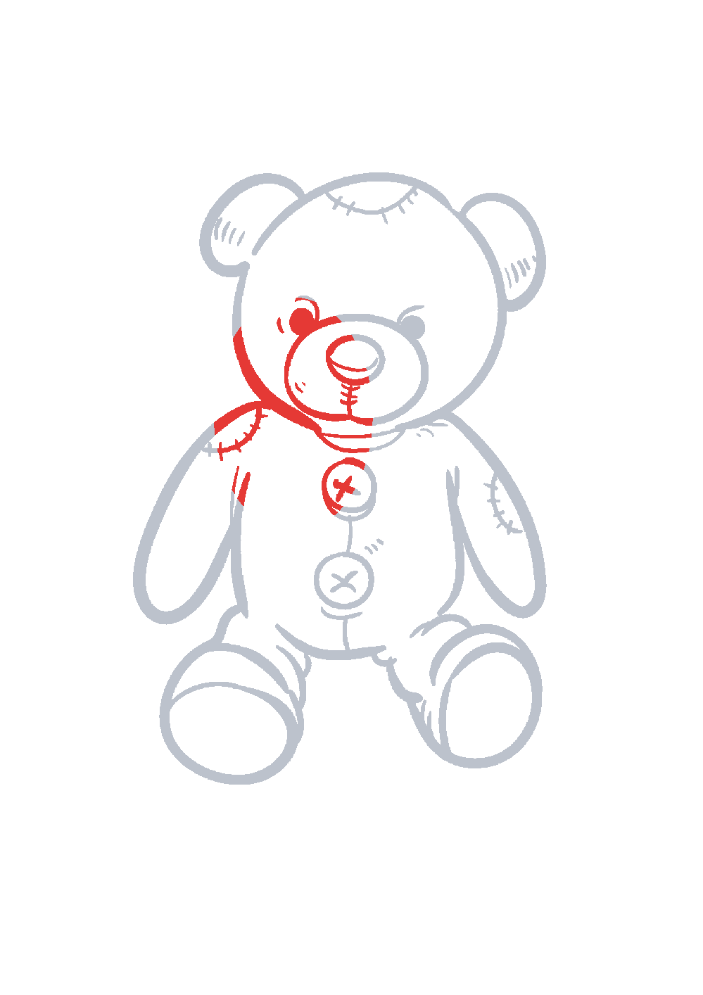 Étape 1 du tutoriel Dessiner un ours en peluche facilement en 7 étapes