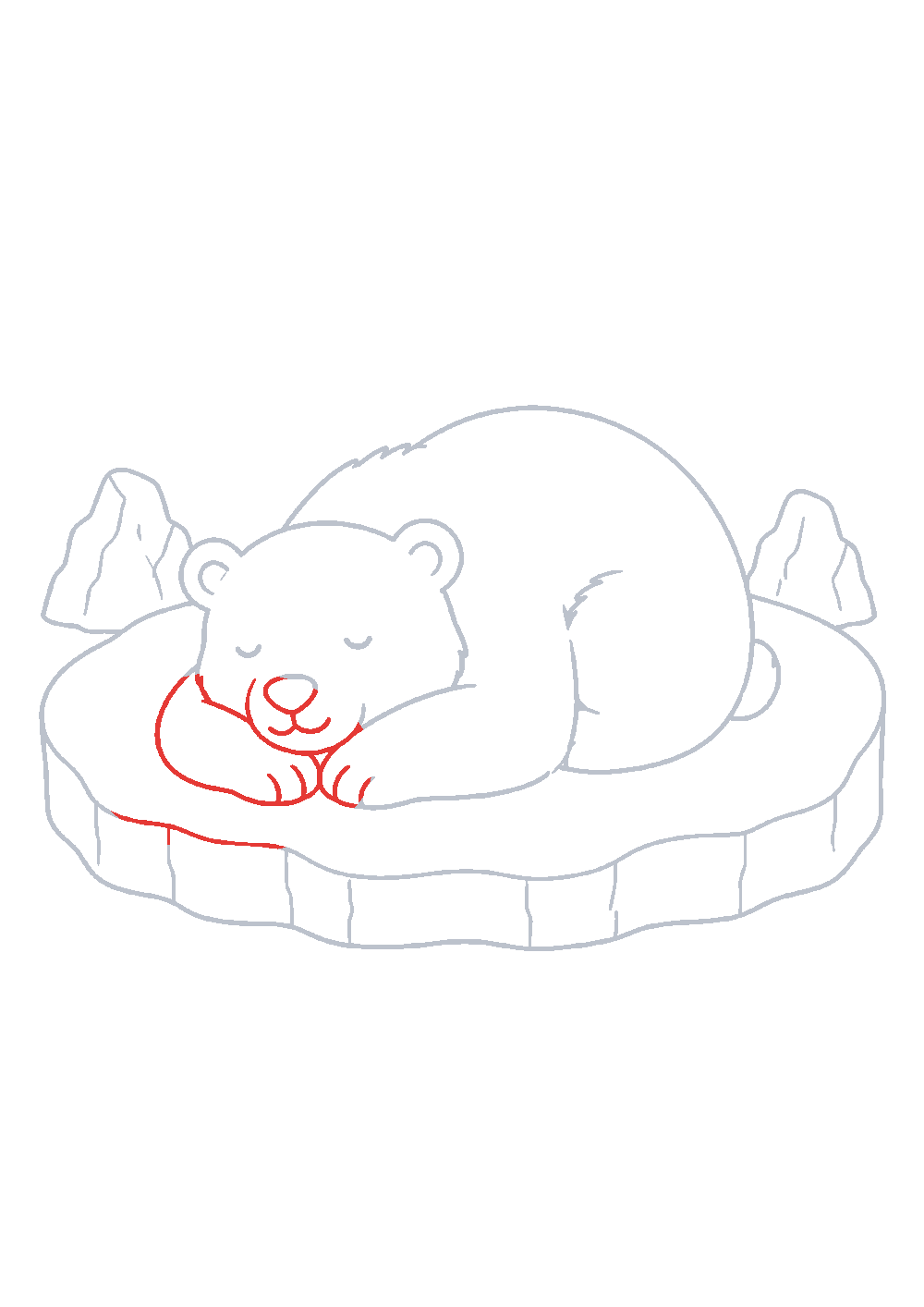 Étape 1 du tutoriel Dessiner un ours polaire facilement en 7 étapes