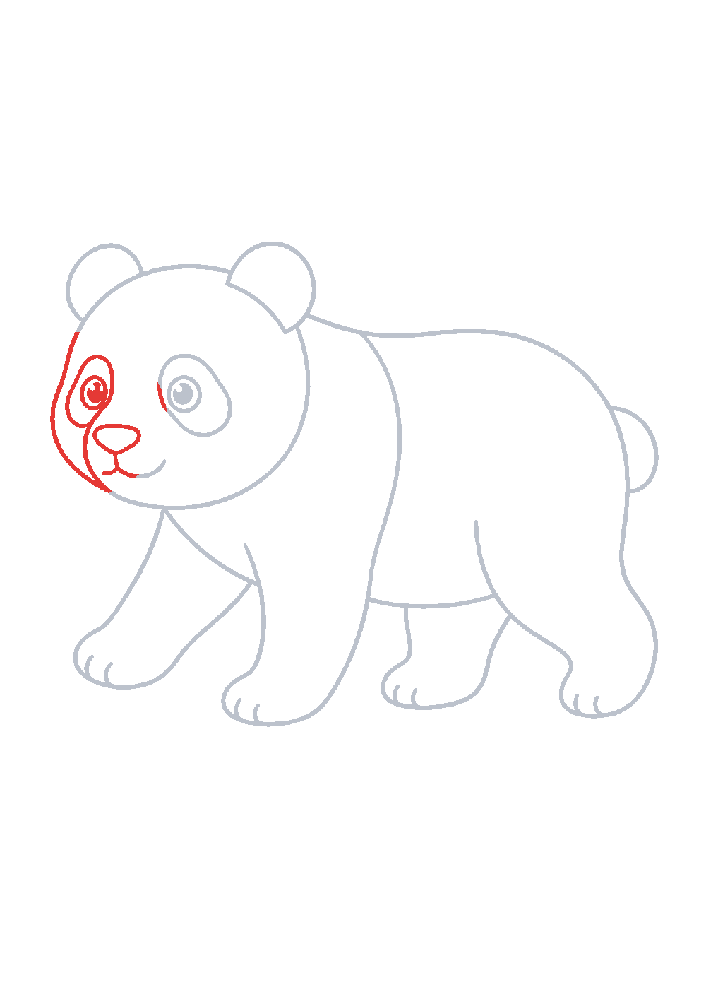 Étape 1 du tutoriel Dessiner un panda facilement en 7 étapes