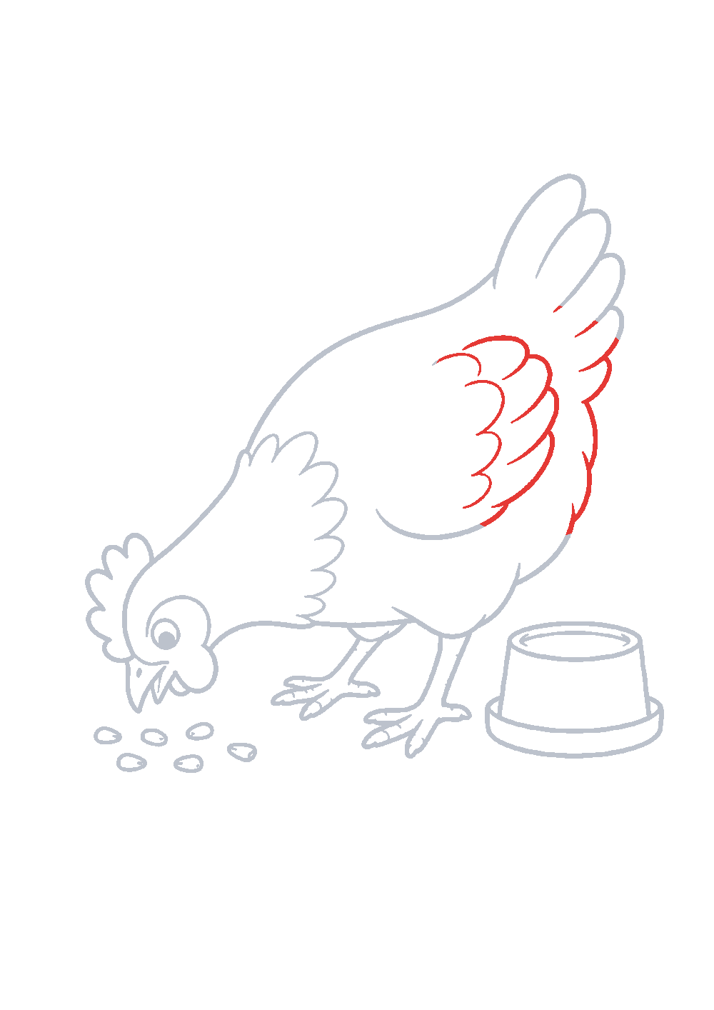 Étape 1 du tutoriel Dessiner une poule facilement en 7 étapes
