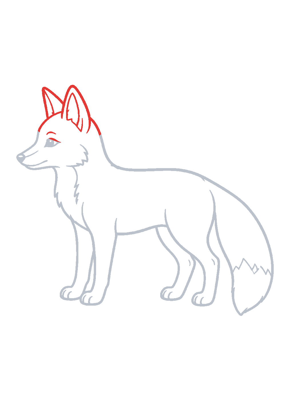 Étape 1 du tutoriel Dessiner un renard facilement en 7 étapes