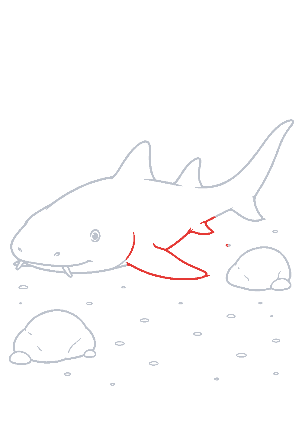Étape 1 du tutoriel Dessiner un requin facilement en 7 étapes