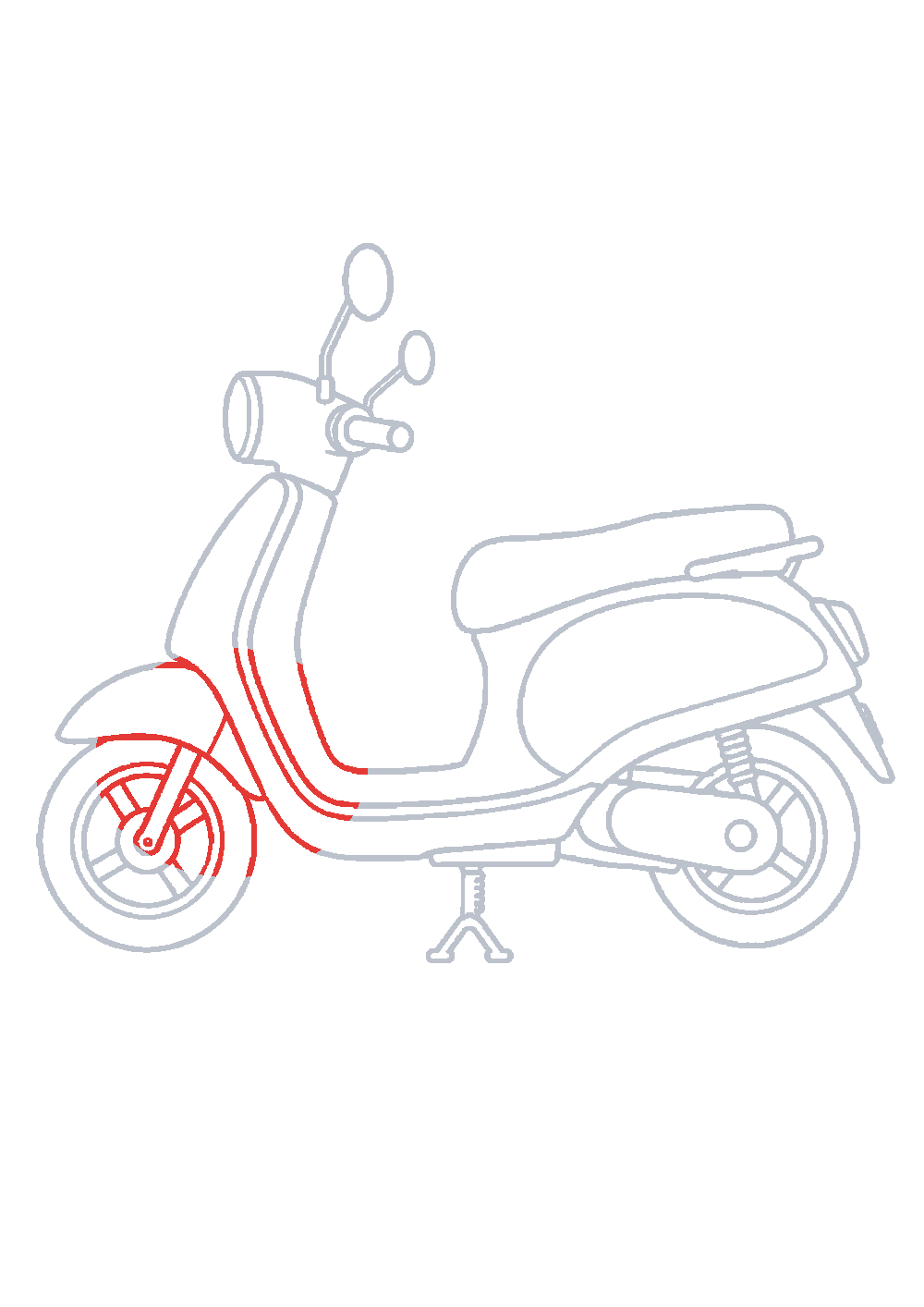 Étape 1 du tutoriel Dessiner un scooter facilement en 7 étapes