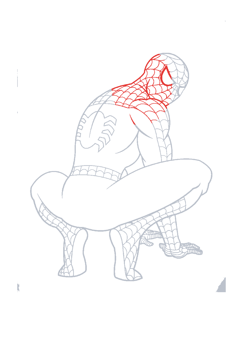 Étape 1 du tutoriel Dessiner Spiderman facilement en 7 étapes