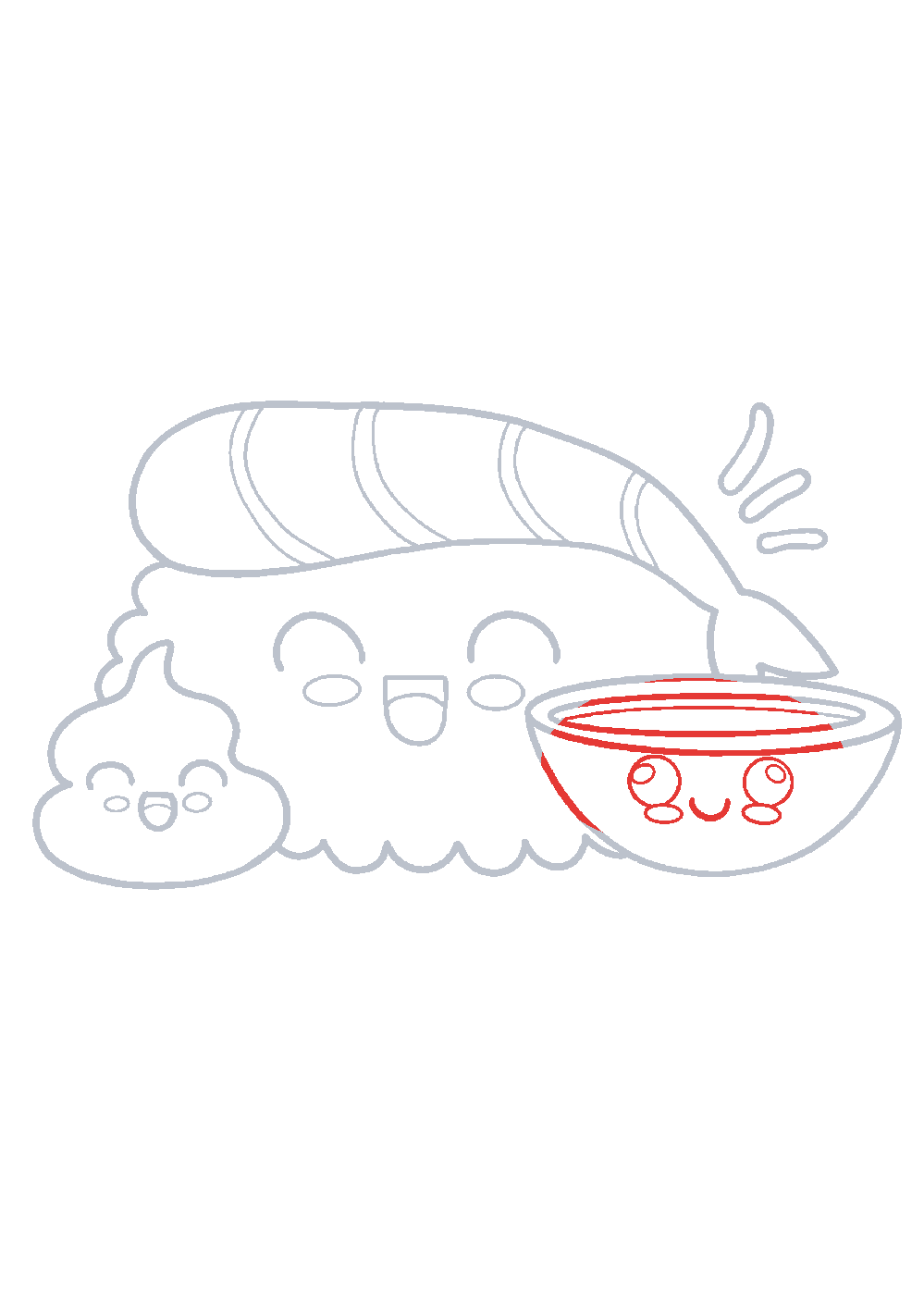 Étape 1 du tutoriel Dessiner un sushi facilement en 7 étapes