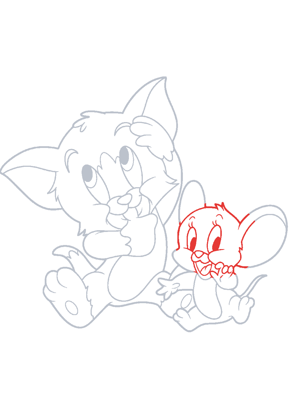 Étape 1 du tutoriel Dessiner Tom et Jerry facilement en 7 étapes