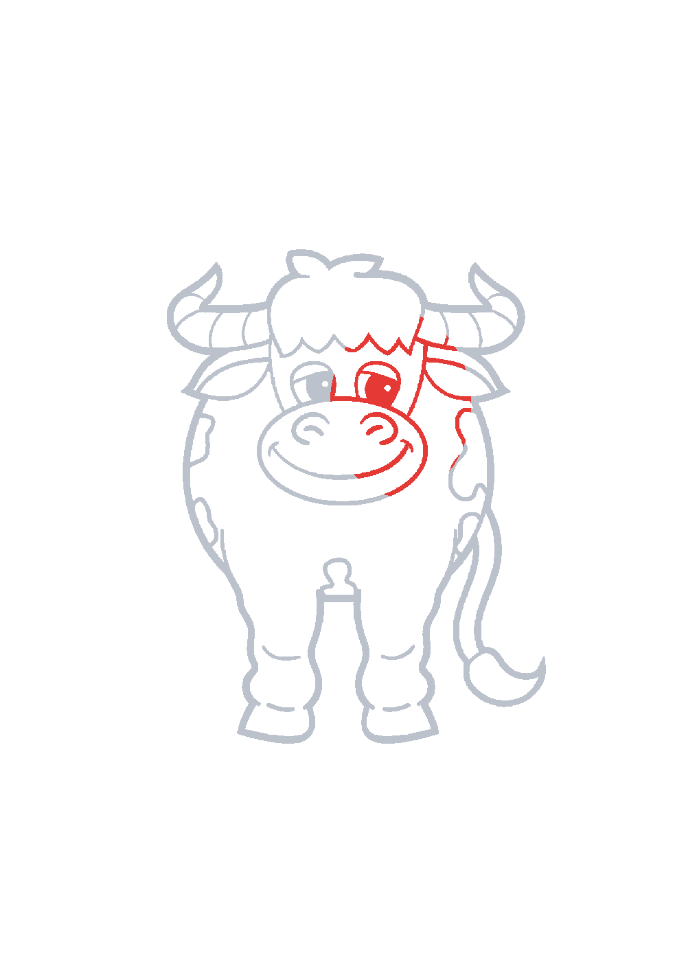 Étape 1 du tutoriel Dessiner une vache facilement en 7 étapes