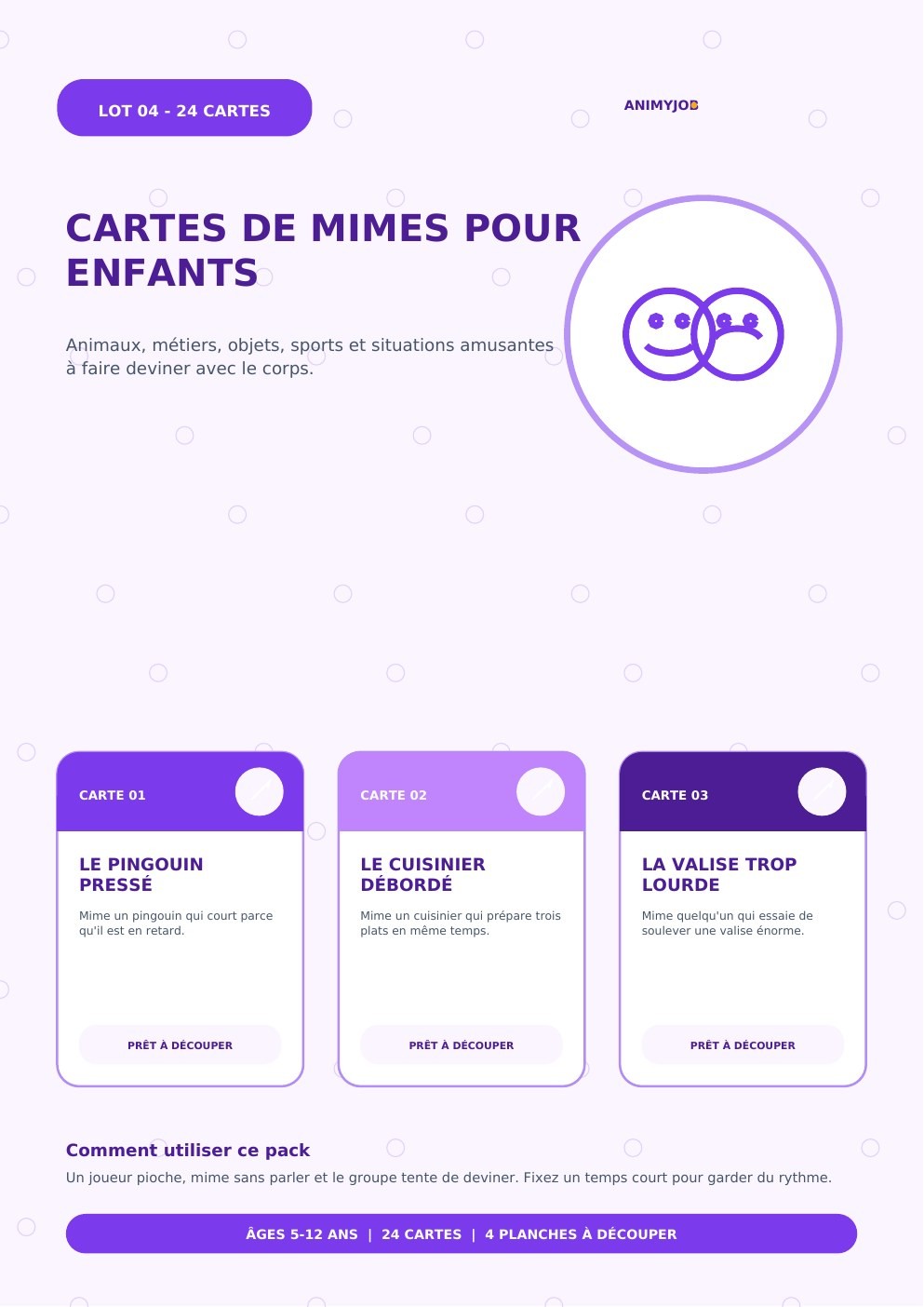 Cartes de mimes pour enfants