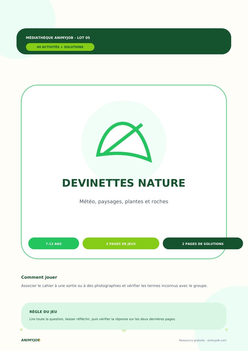 40 devinettes sur la nature
