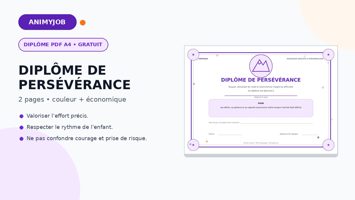 Diplôme du courage et de la persévérance