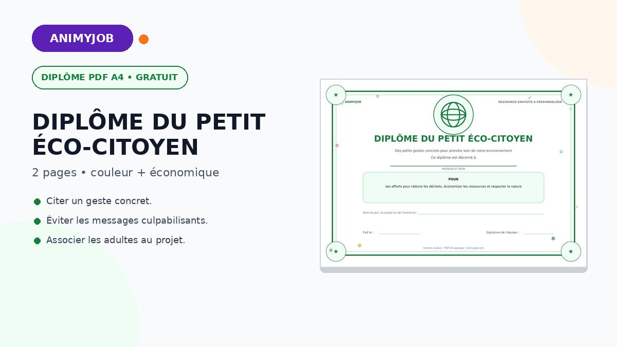 Diplôme du petit éco-citoyen