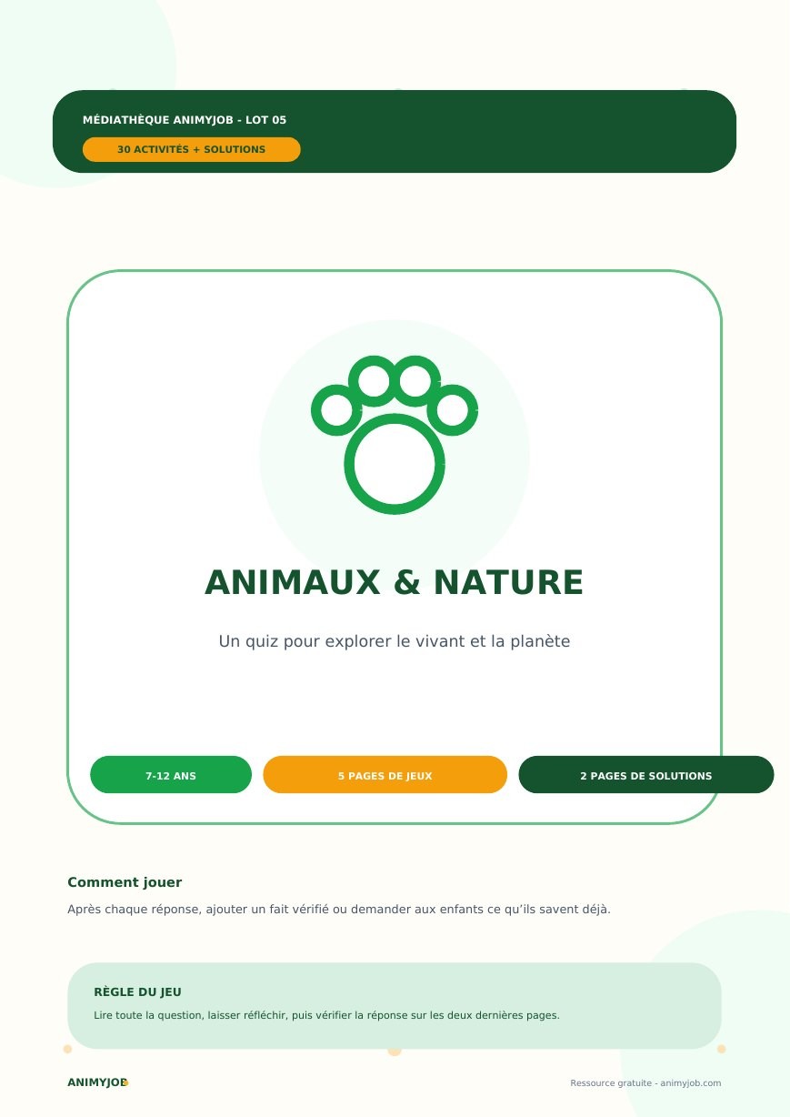 30 énigmes animaux et nature