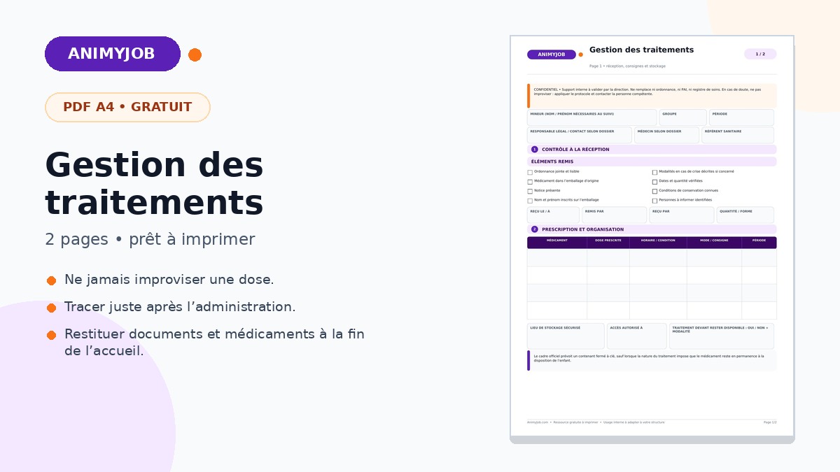 Fiche de gestion des traitements en ACM