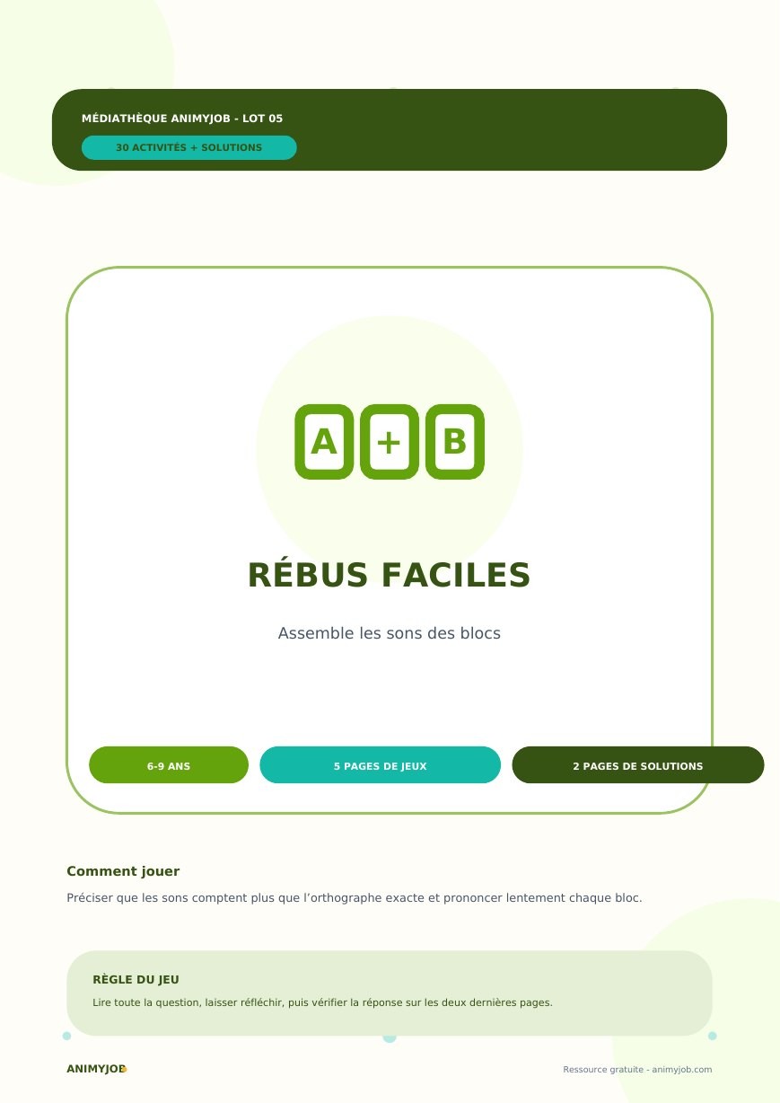 30 rébus faciles pour enfants