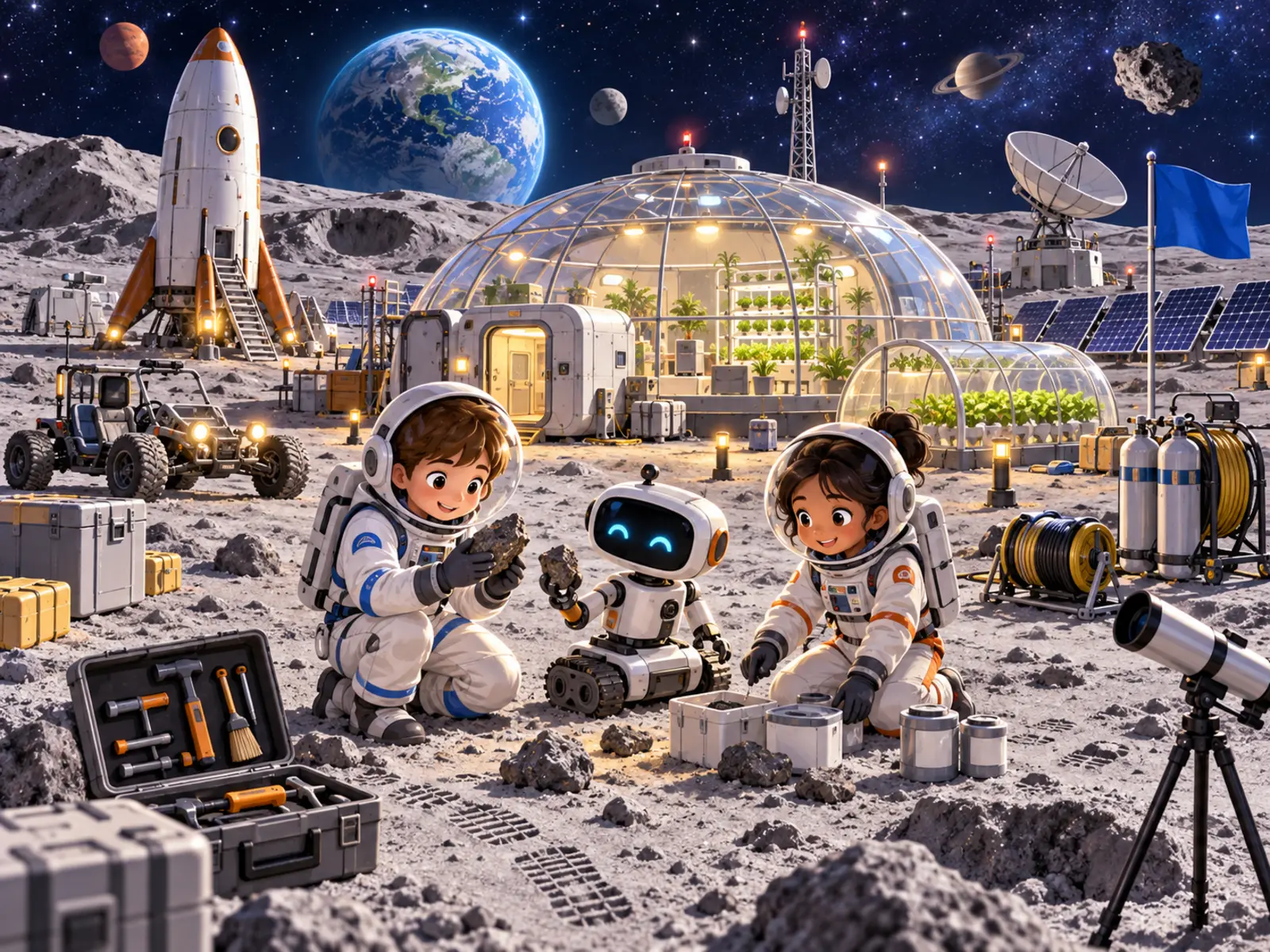 La vie sur la base lunaire — image A