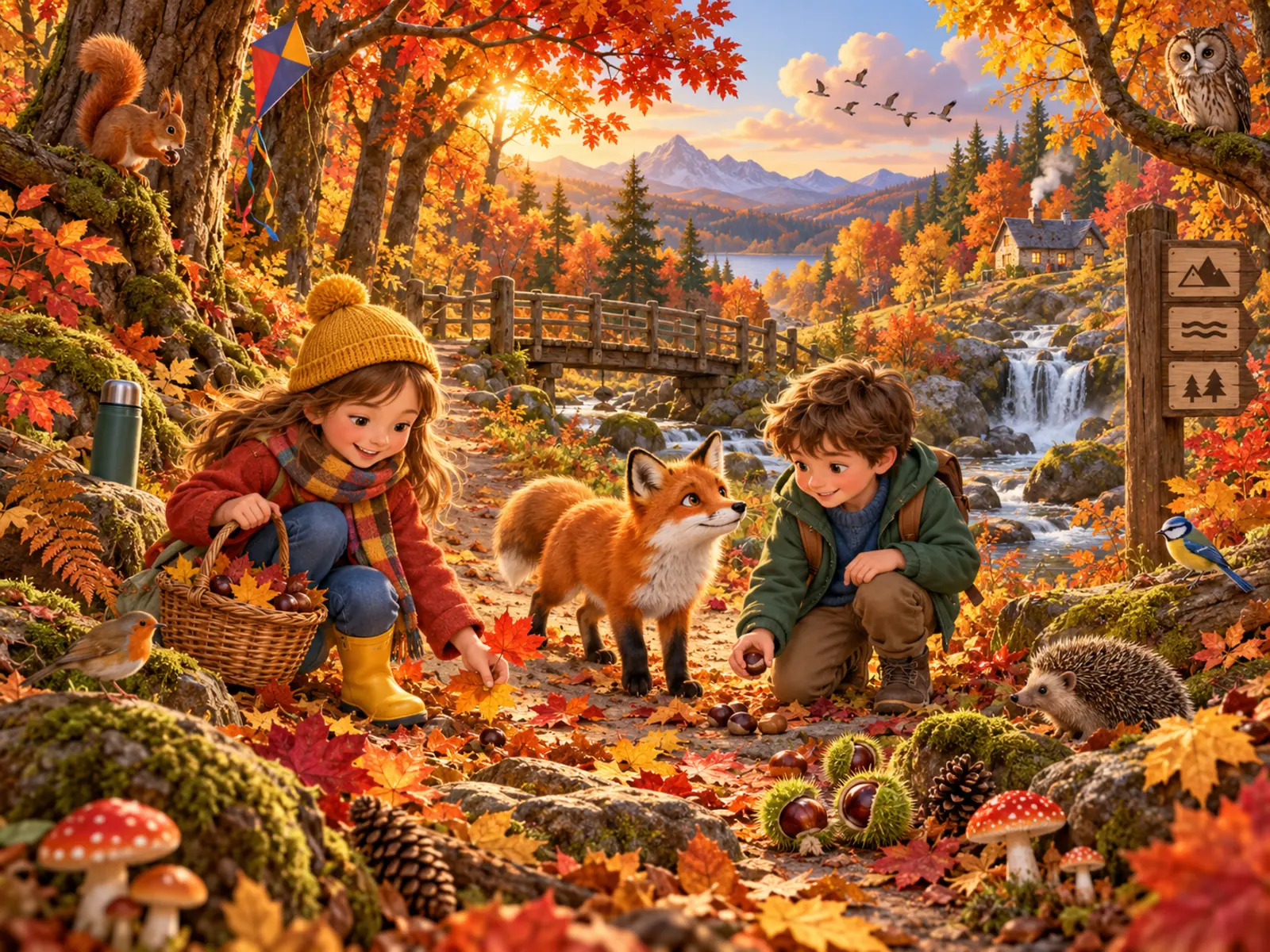 La promenade dans la forêt d'automne — image A