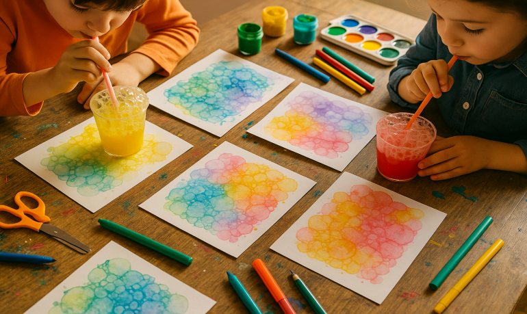 Peinture bulles : 10 idées créatives faciles pour enfants